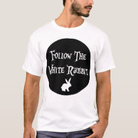 Follow the White Rabbit Alice, black circle