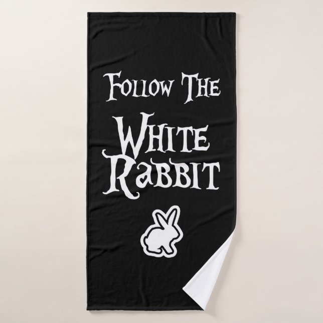 Follow the White Rabbit Bath Towel (Bath Towel)