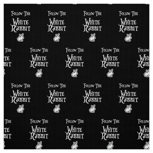 Follow the White Rabbit Fabric (Swatch)
