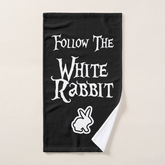 Follow the White Rabbit Hand Towel (Hand Towel)