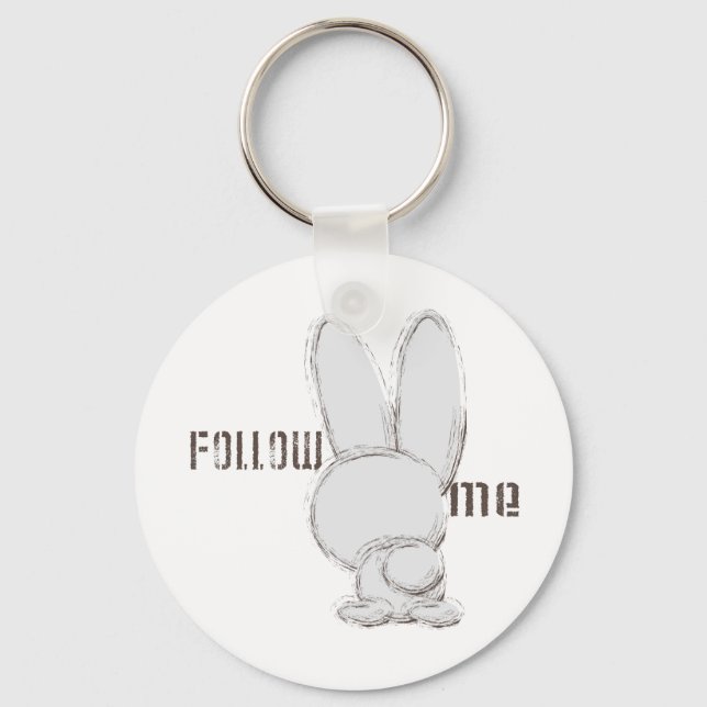 follow the white rabbit keychain (Front)
