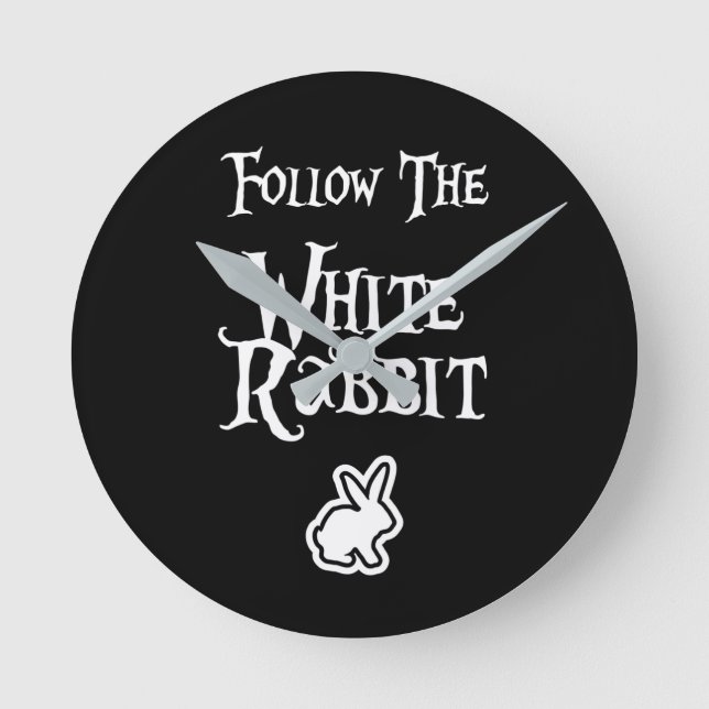 Follow the White Rabbit Round Clock (Front)