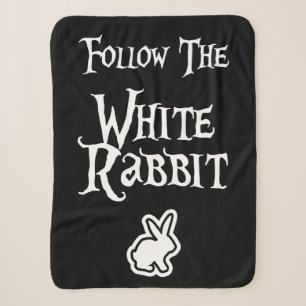 Follow the White Rabbit Sherpa Blanket