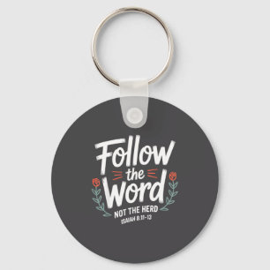 Follow The Word Not The Herd Christian Cow Bible V Keychain