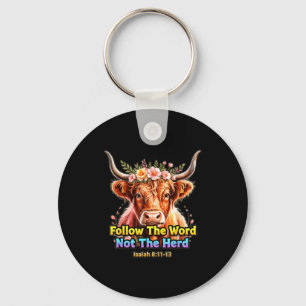 Follow The Word Not The Herd Christian Western Hig Keychain