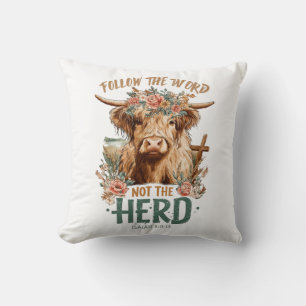 Follow the word not the herd throw pillow