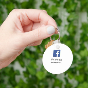 follow us facebook username social media add QR  Keychain