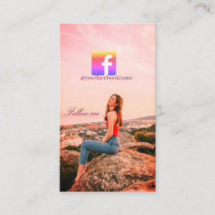 follow us facebook username social media photo business card