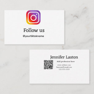 follow us Instagram username social media add QR Business Card