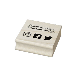 Follow us on social media rubber stamp