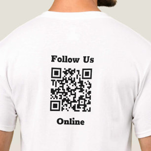 Follow Us Online Message with QR Code T-Shirt