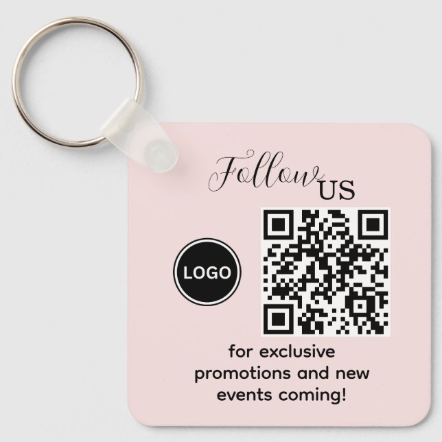 Follow Us Pink Blush Keychain (Front)