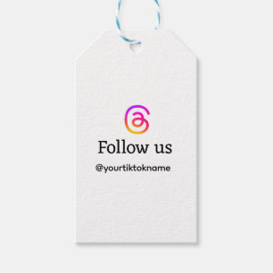 follow us thread username social media add QR text Gift Tags