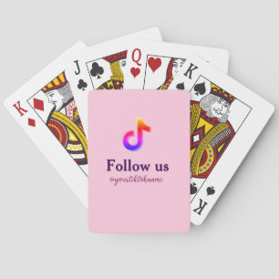 follow us tiktok username social media add QR text Playing Cards