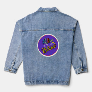 Follow Your Bliss - Vibrant Motivational Art Print Denim Jacket