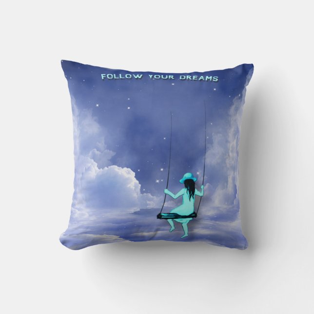 Follow your dream acrylic print throw pillow (Front)