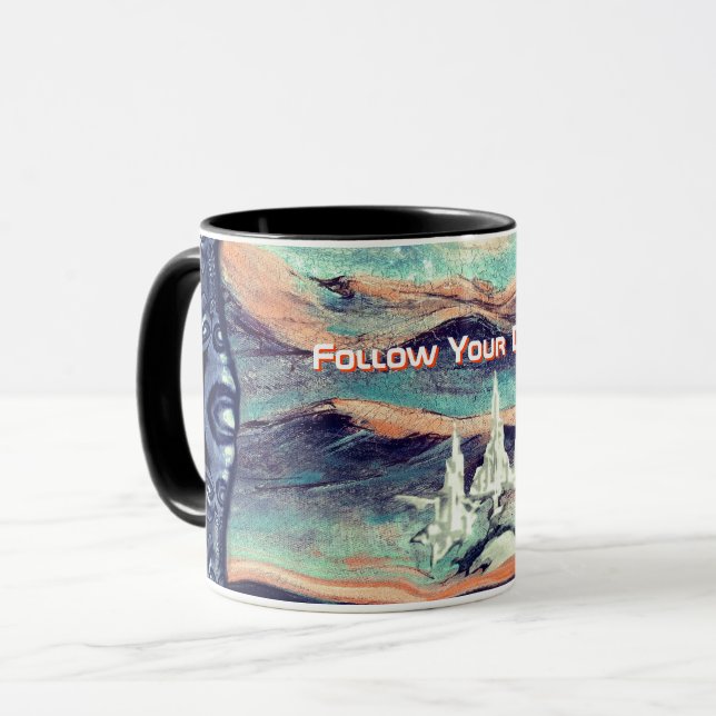 Follow your dream into the Future City of Light Mug (Front Left)