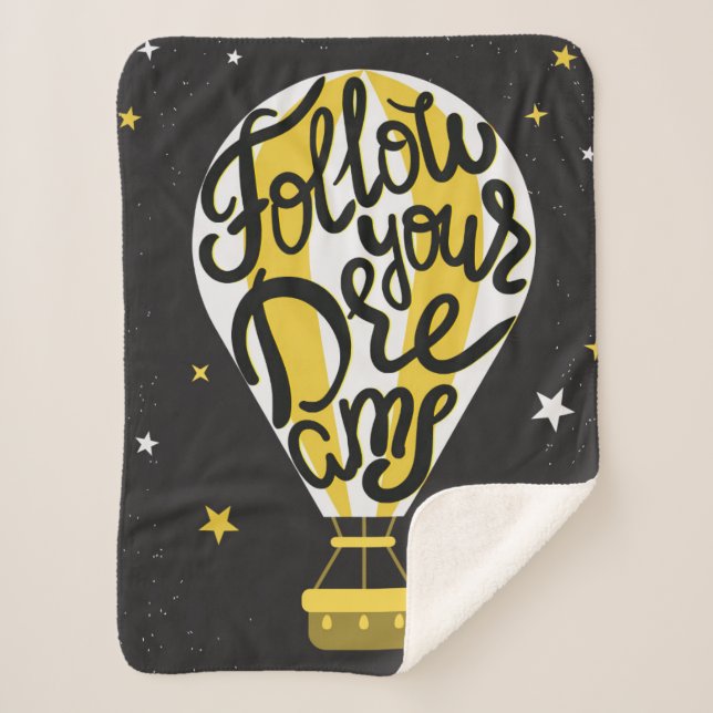 Follow Your Dreams Balloon Sherpa Blanket (Front)