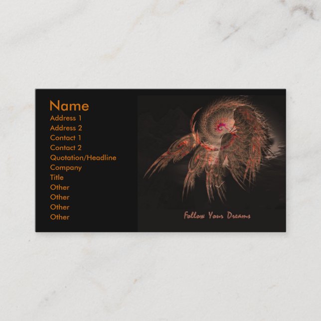 Follow Your Dreams Business Card (Front)