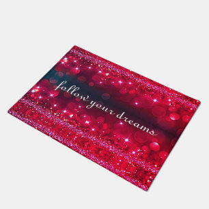Follow Your Dreams Cherry Sparkle Door Mat
