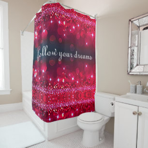 Follow Your Dreams Cherry Sparkle Shower Curtain