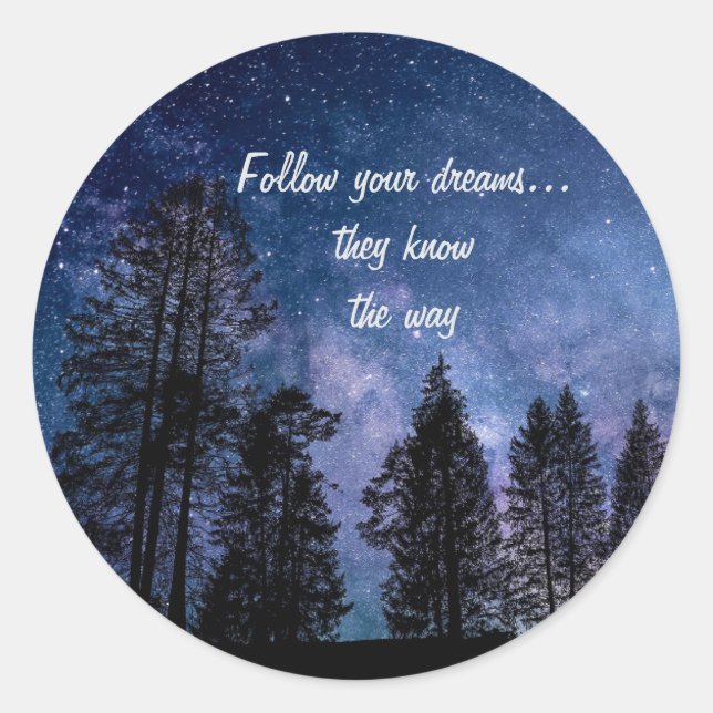Follow Your Dreams  Classic Round Sticker (Front)