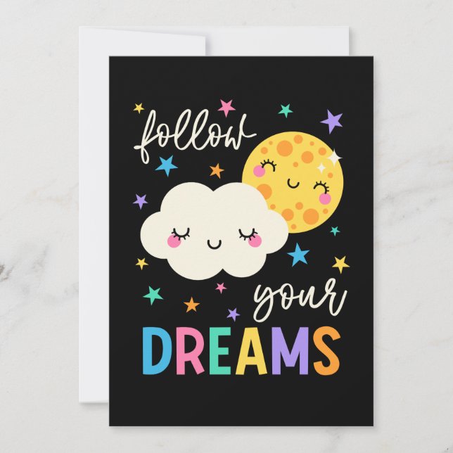Follow Your Dreams | Cloud & Moon Card (Front)