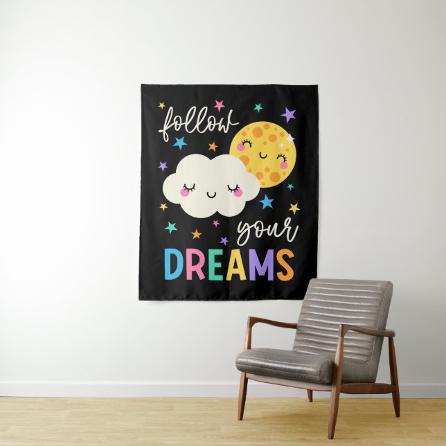Follow Your Dreams | Cloud & Moon Tapestry (In Situ)