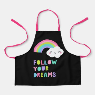 Follow Your Dreams Cute Rainbow Cloud Apron