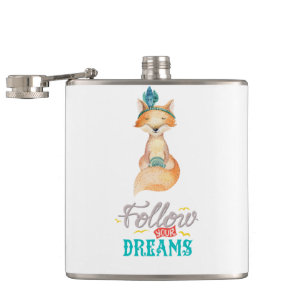 Follow Your Dreams Fox Hip Flask
