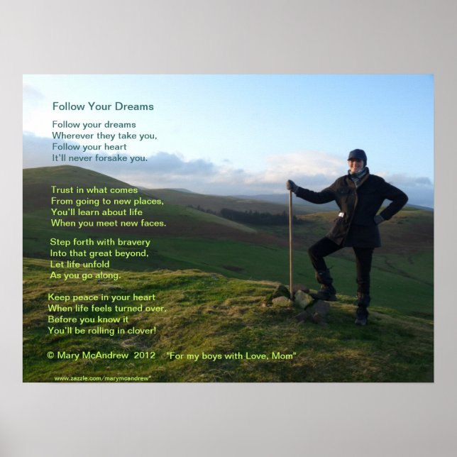 Follow Your Dreams inspirational poster (Front)