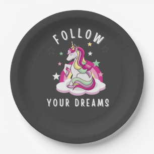 Follow Your Dreams My Unicorn Birthday   Paper Plate