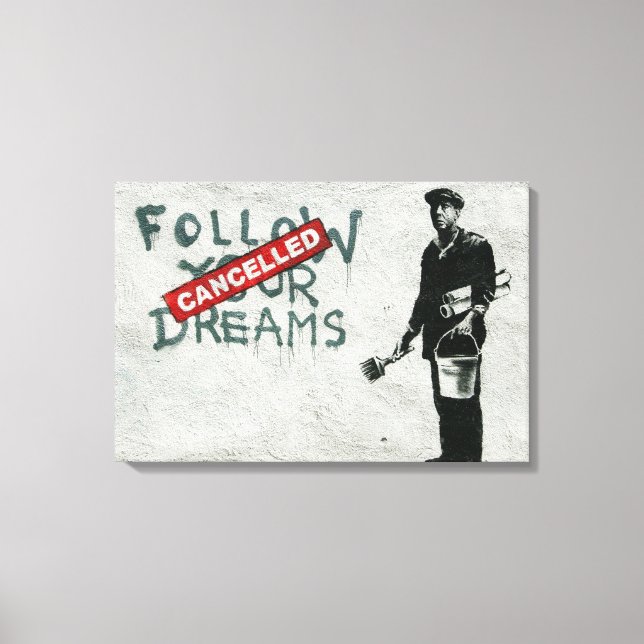 Follow your dreams, positive quote, poster canvas print (Front)