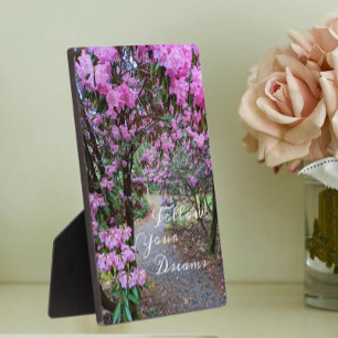 Follow Your Dreams Quote Floral Garden Path Plaque