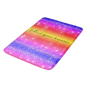 Follow Your Dreams Rainbow Sparkle Bath Mat