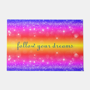 Follow Your Dreams Rainbow Sparkle Door Mat