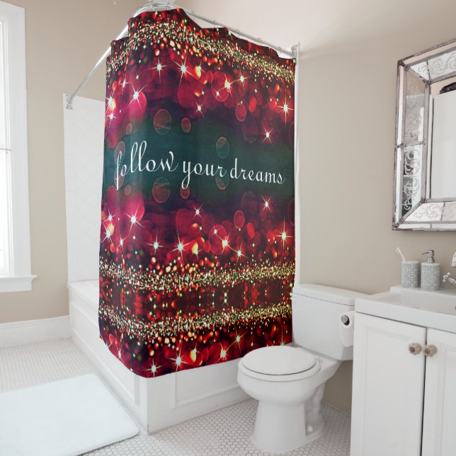 Follow Your Dreams Sparkle Shower Curtain (In Situ)