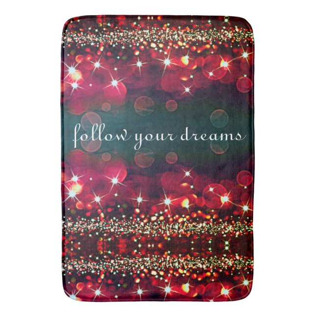 Follow Your Dreams Sparkle Vertical Bath Mat (Front Vertical)