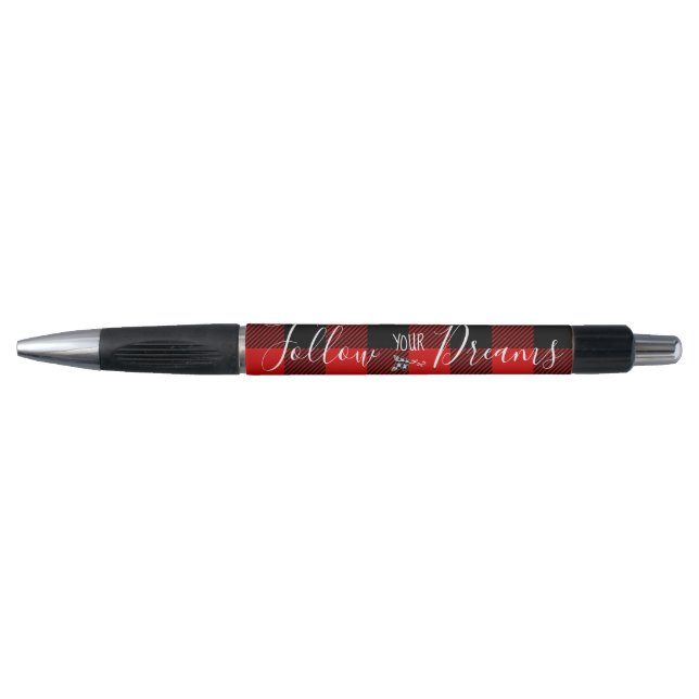 Follow Your Dreams Tartan Plaid Pen (Front)