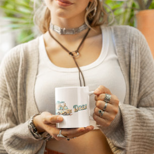 Follow your Dreams Watercolor camper and Travel Two-Tone Coffee Mug