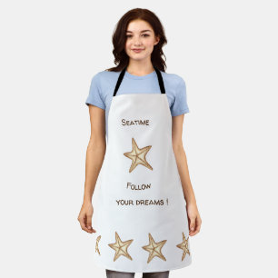 Follow your dreams watercolor Seatime Starfish Apron