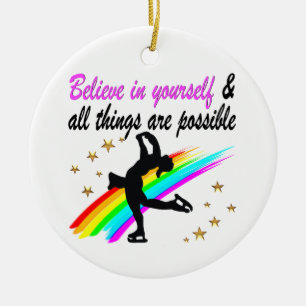 FOLLOW YOUR FIGURE SKATING DREAMS DESIGN CERAMIC ORNAMENT