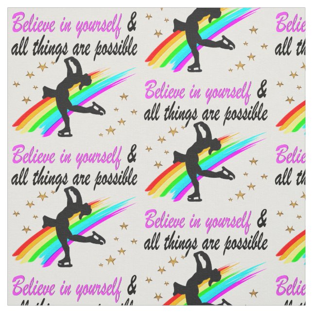 FOLLOW YOUR FIGURE SKATING DREAMS DESIGN FABRIC (Swatch)