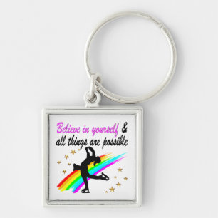 FOLLOW YOUR FIGURE SKATING DREAMS DESIGN KEYCHAIN