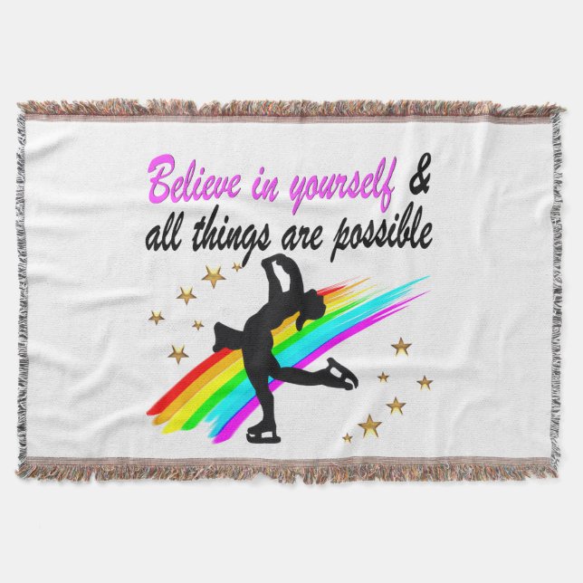 FOLLOW YOUR FIGURE SKATING DREAMS DESIGN THROW BLANKET (Front)