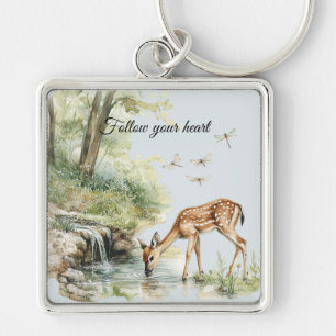Follow Your Heart Deer Meadow Keychain