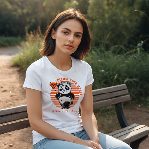 Follow Your Heart Panda Motivational Graphic Tri-Blend Shirt