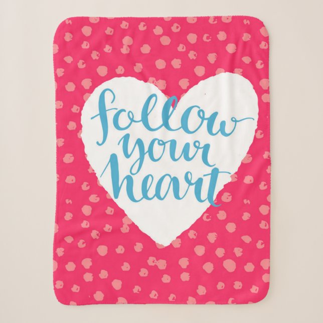 Follow Your Heart Sherpa Blanket (Front)