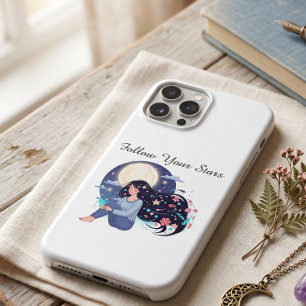 Follow Your Stars Celestial Woman Art Print   Moon iPhone 11 Pro Case