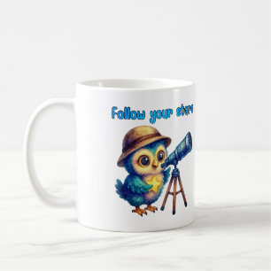 Follow Your Stars – Inspirational Owl Art Coffee Mug